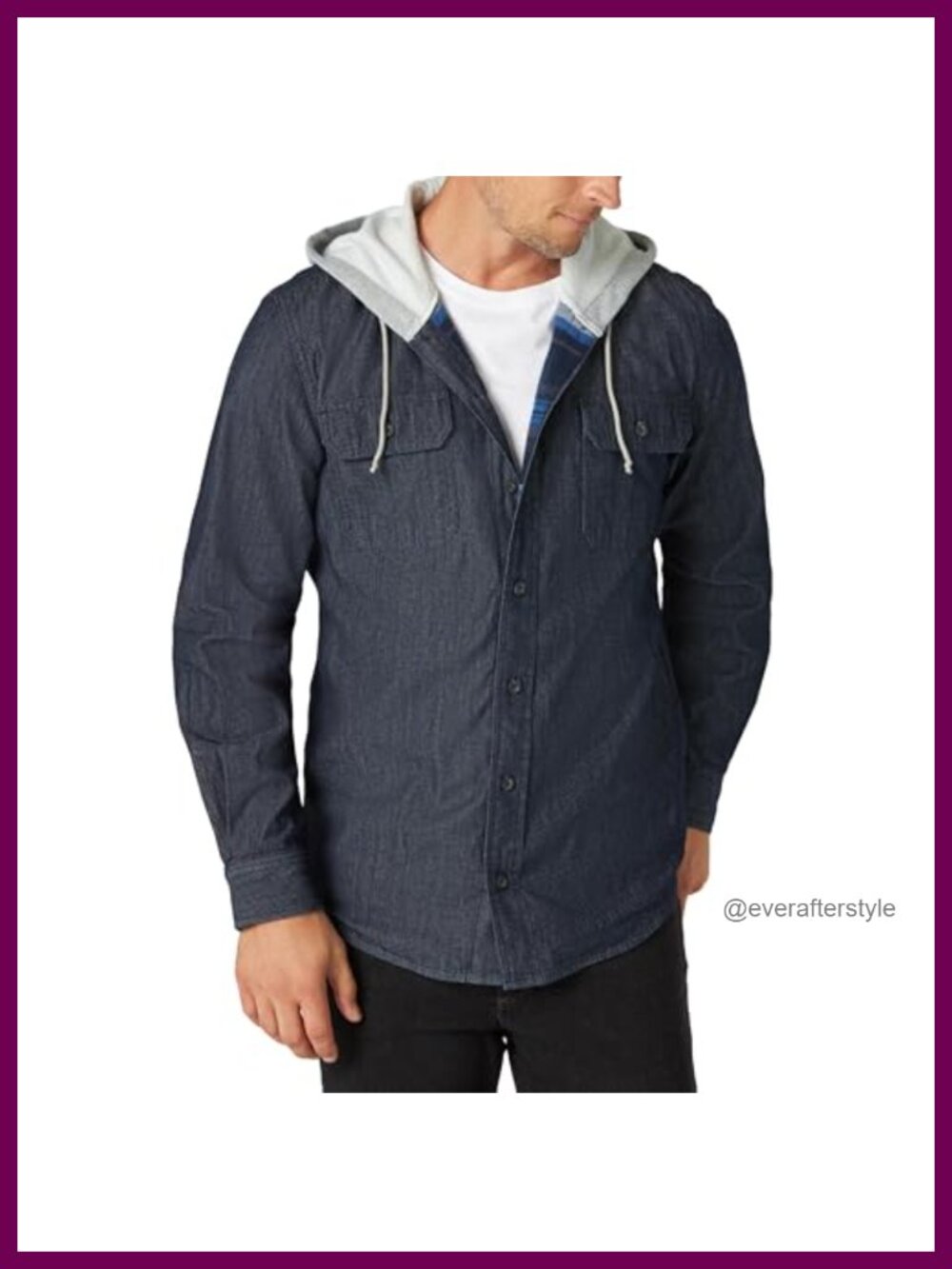 Wrangler Authentics Men's Hooded Flannel Lined Twill Shirt Jacket
